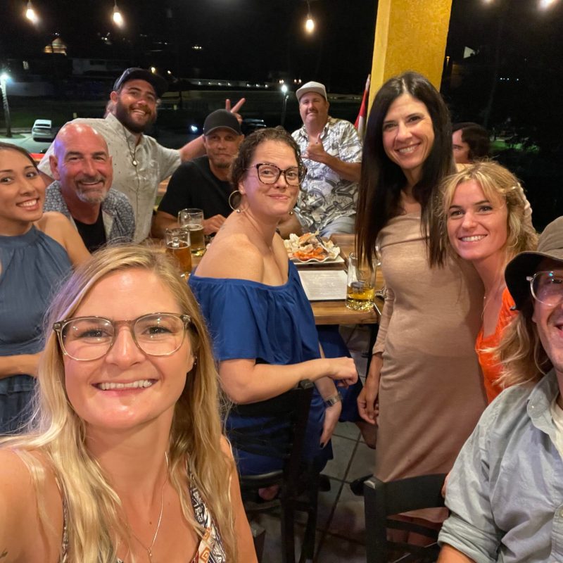 a group of people posing for the camera